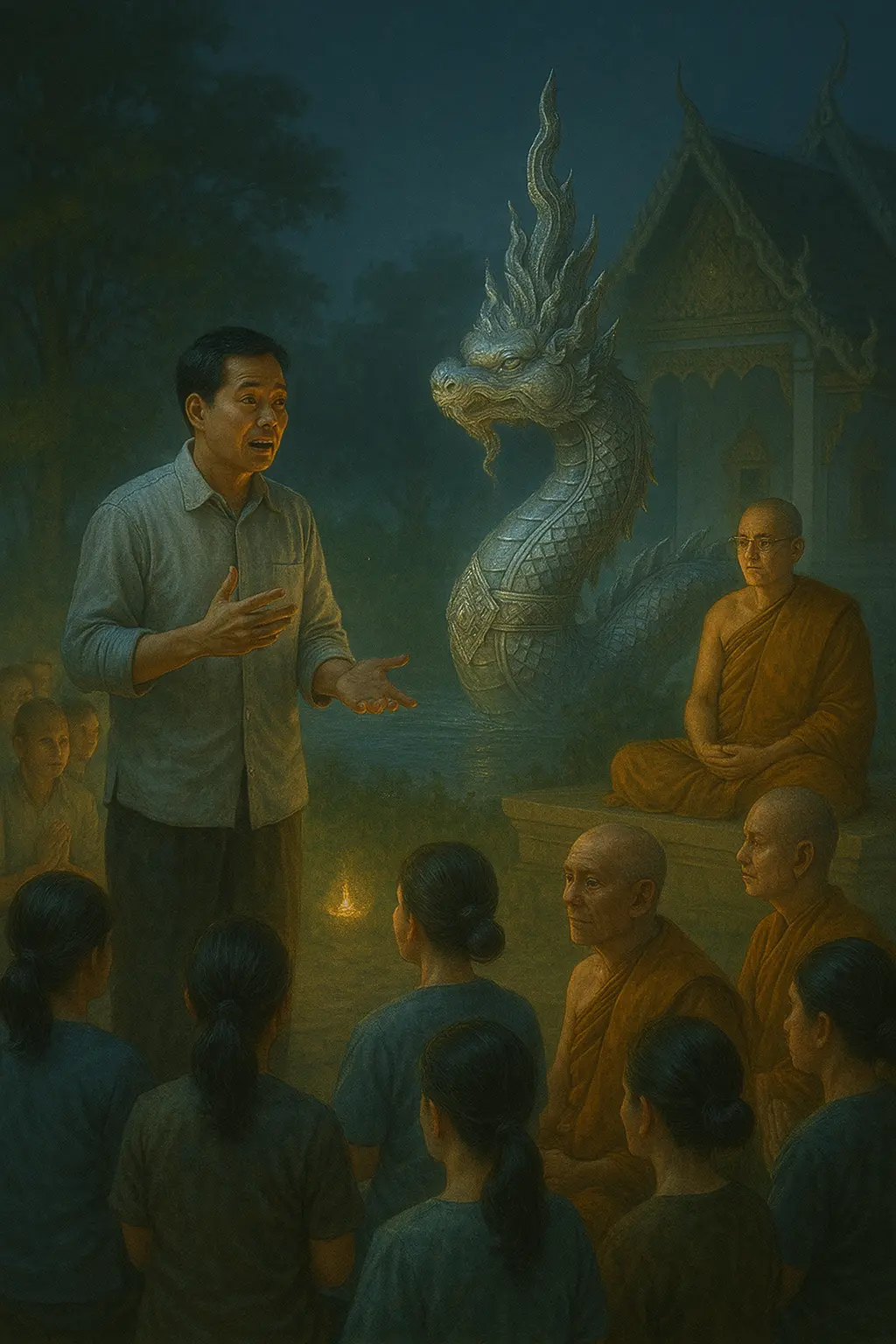 ความเชื่อและเสียงจากหมู่บ้านเกี่ยวกับพญานาคสีเงิน