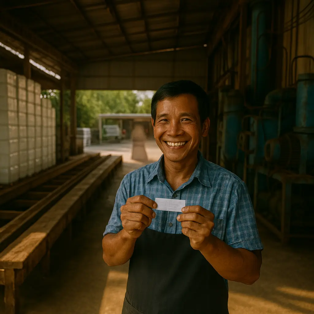 หนุ่มลาวได้งานโรงน้ำแข็งและถูกหวย