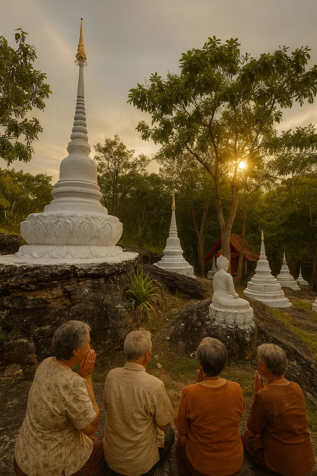 บรรยากาศวันทำบุญที่วัดภูยอดรวย