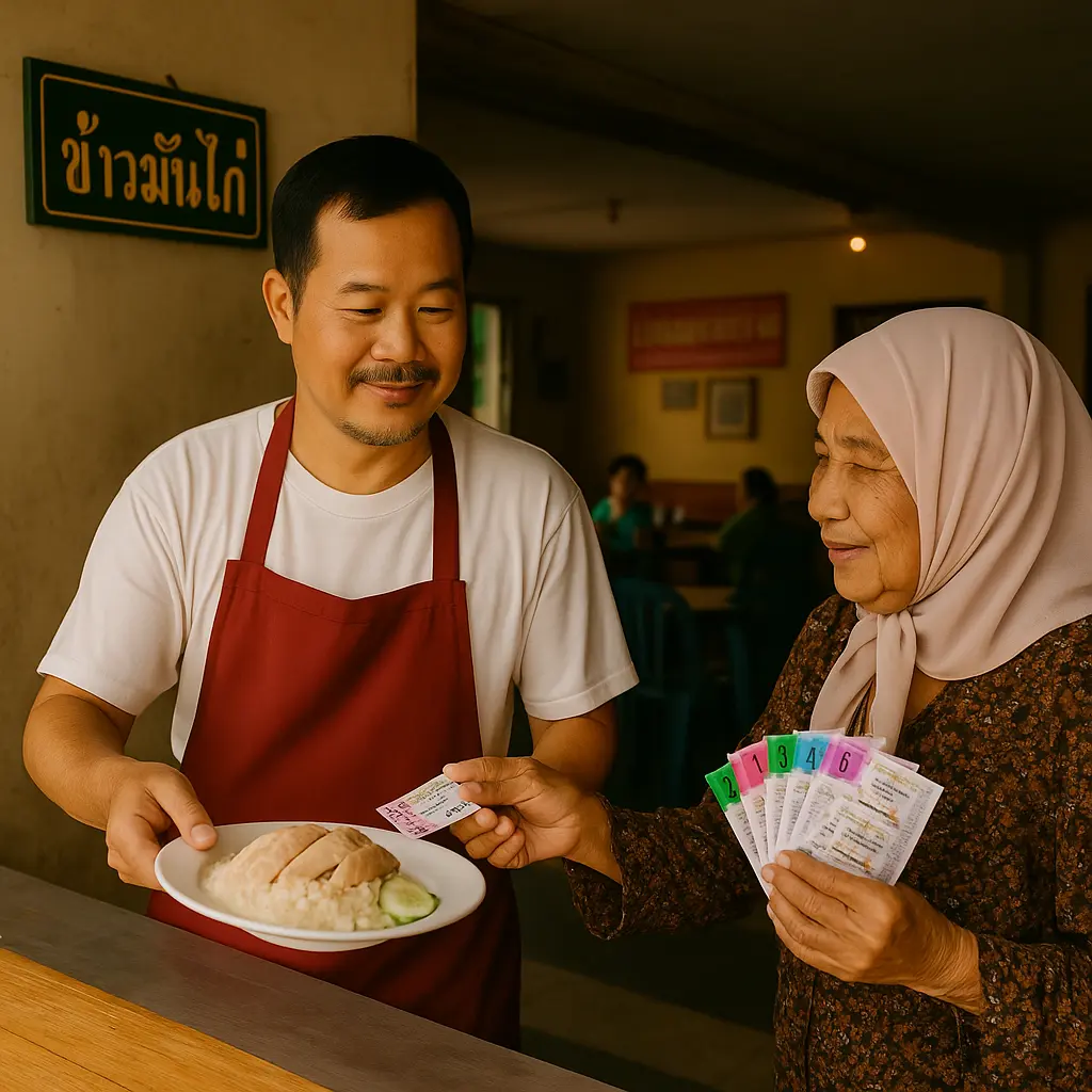 ร้านข้าวมันไก่ที่เต็มไปด้วยรอยยิ้ม