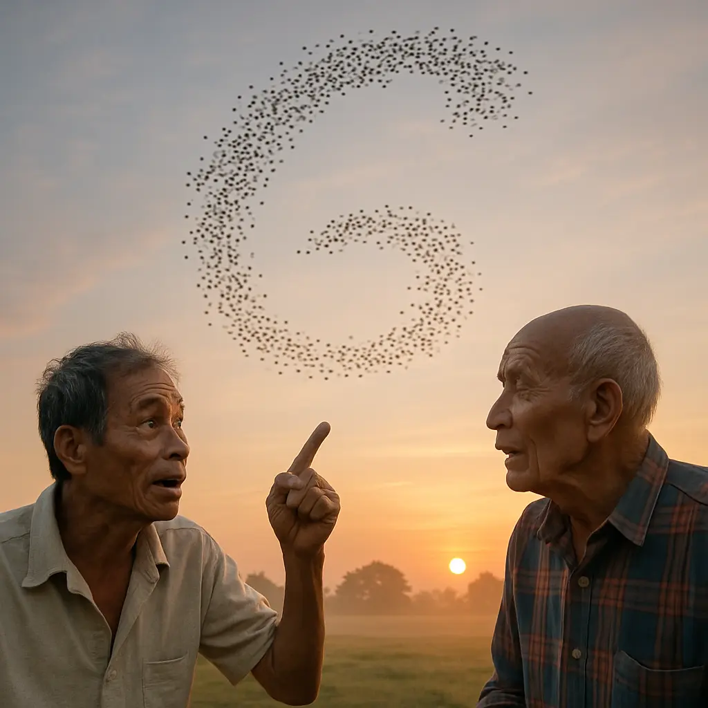 ฝูงนกให้เลข ผู้เฒ่าในหมู่บ้านเล่าความหลัง