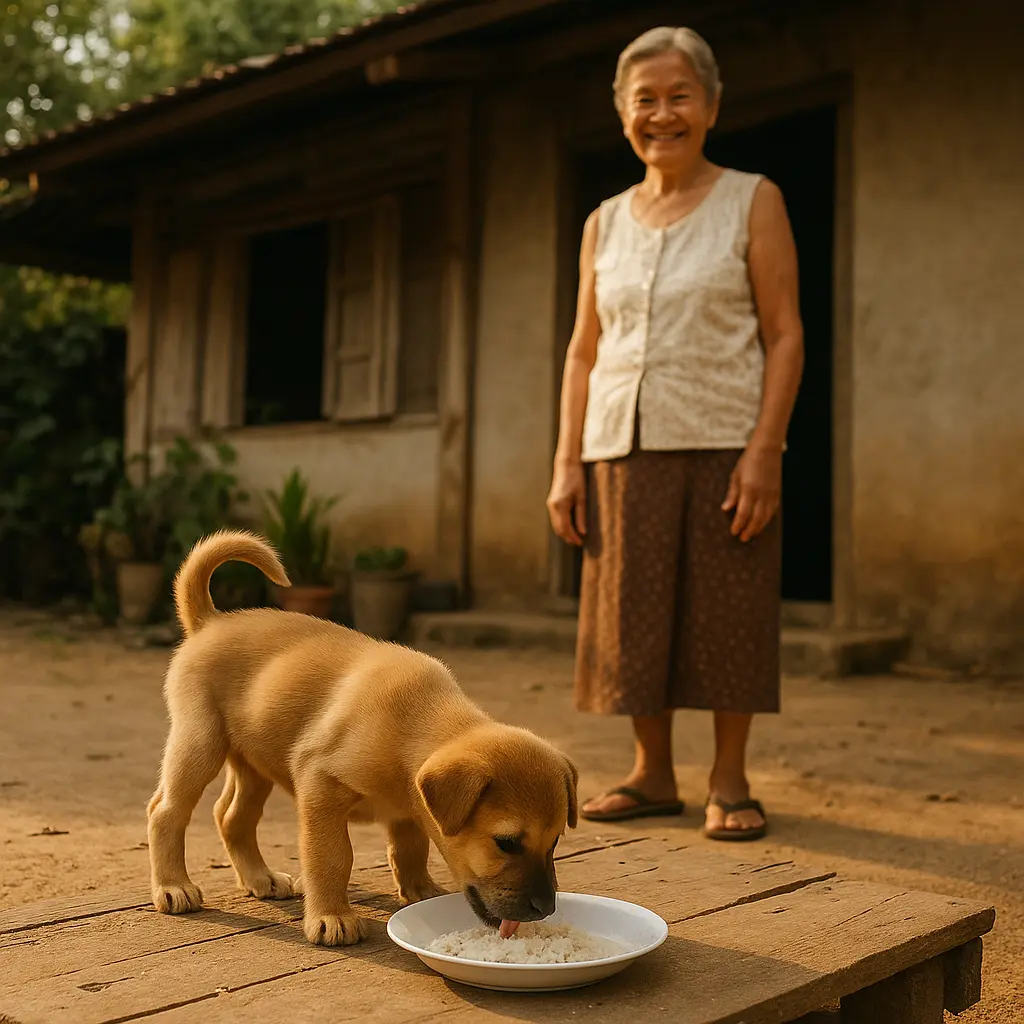 นางผ่องศรีรับสุนัขจรจากวัดด้วยความเมตตา