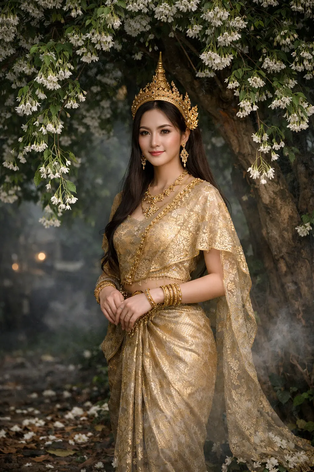 หยาดมณีตัดสินใจถวายชุดไทยสีทองอย่างเรียบง่าย