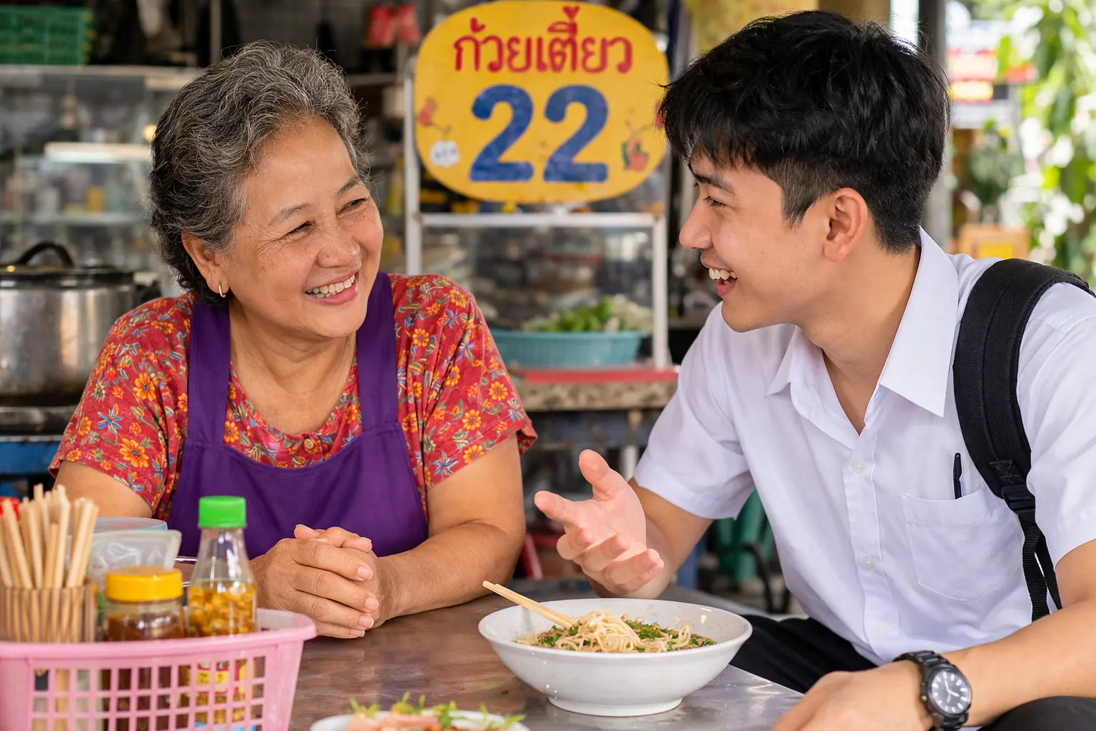 ร้านก๋วยเตี๋ยวของป้าสุรีย์ กับคำแนะนำจากนักศึกษาหนุ่ม