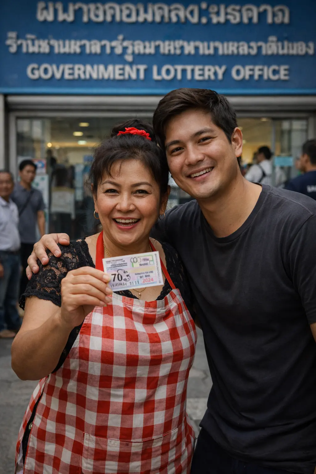 แม่ค้าก๋วยเตี๋ยวถูกหวย