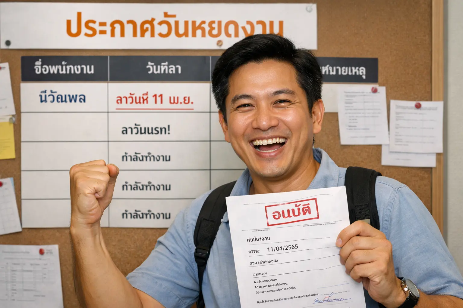 การอนุมัติวันหยุดของพนง.บริษัท