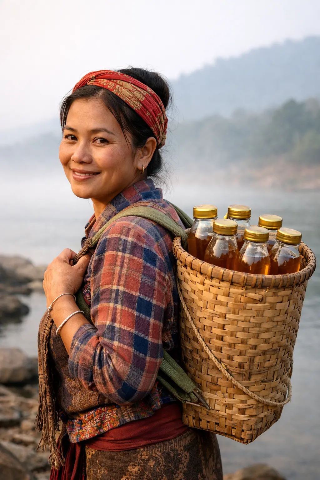 แม่ค้าน้ำผึ้งจากฝั่งลาว