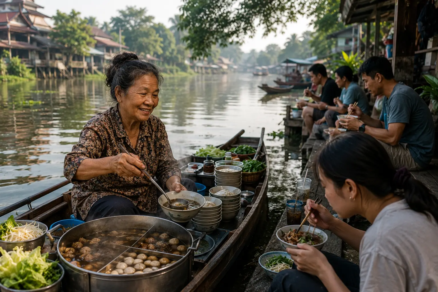 พายเรือขายก๋วยเตี๋ยวโบราณ