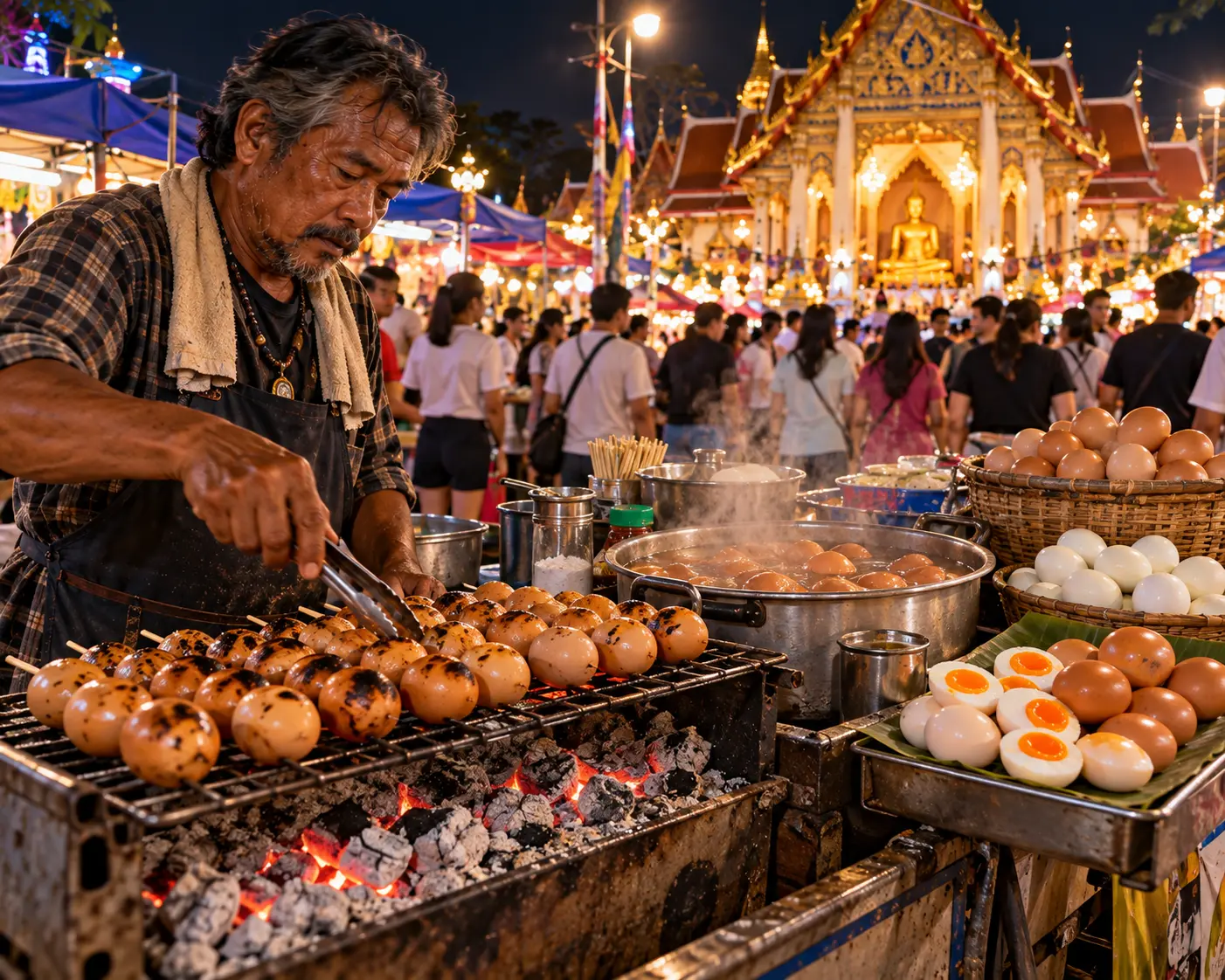 ไข่ปิ้งงานวัดดังคนเพียบ