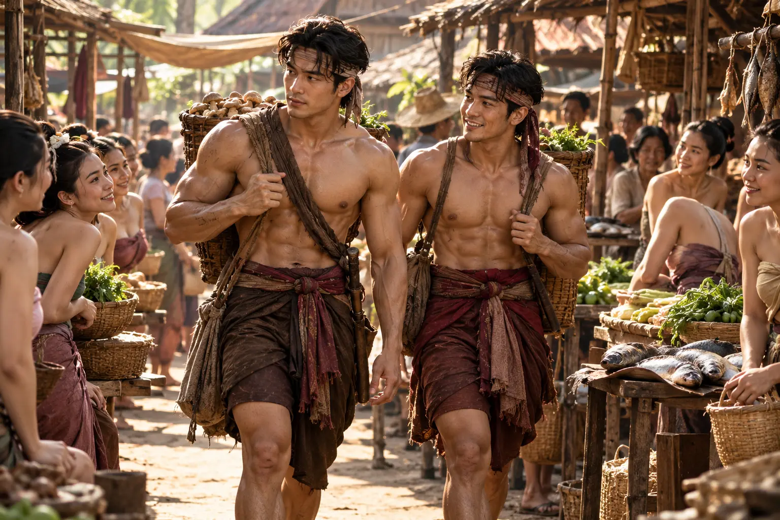 สองหนุ่มไทยร่างกายกำยำ