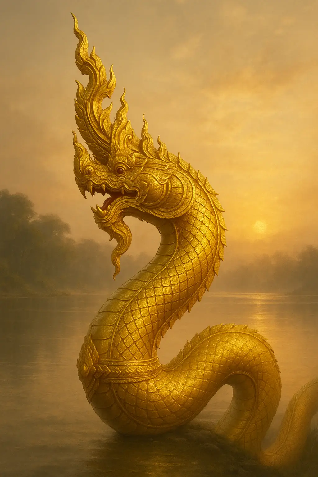 ฝันเห็นพญานาคสีทอง 1 เศียร