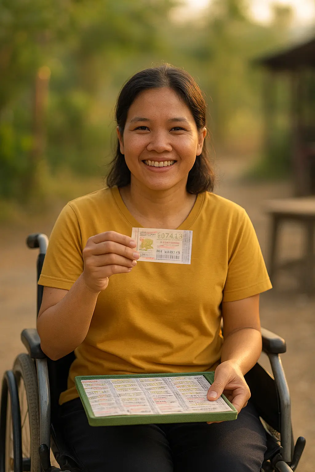 หญิงพิการถูกรางวัลใหญ่