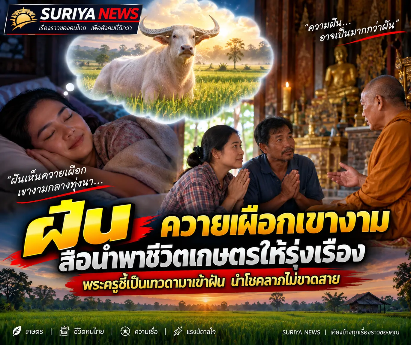 ฝันเห็นควายเผือก