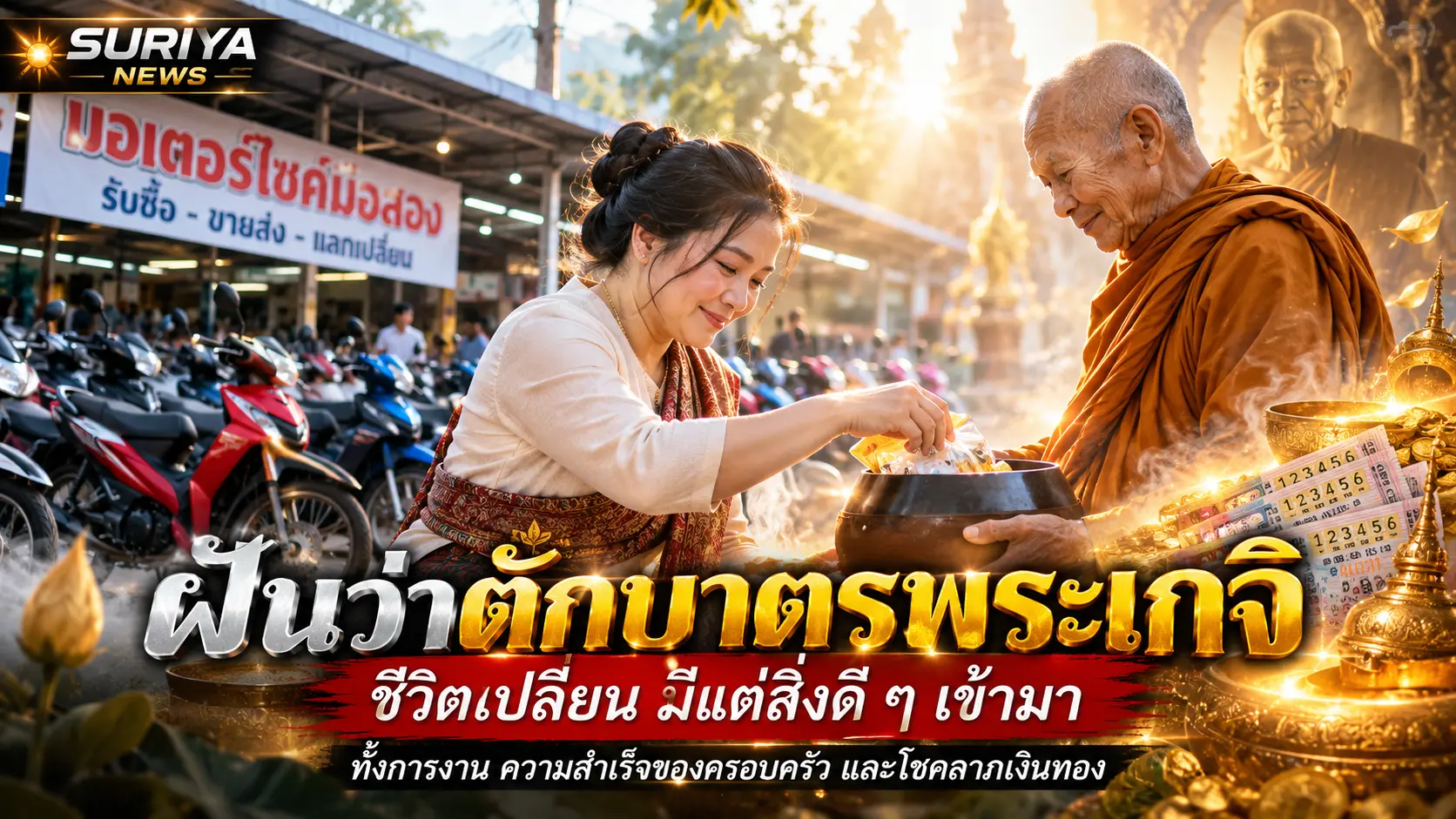 ฝันตักบาตรแล้วดวงพุ่ง