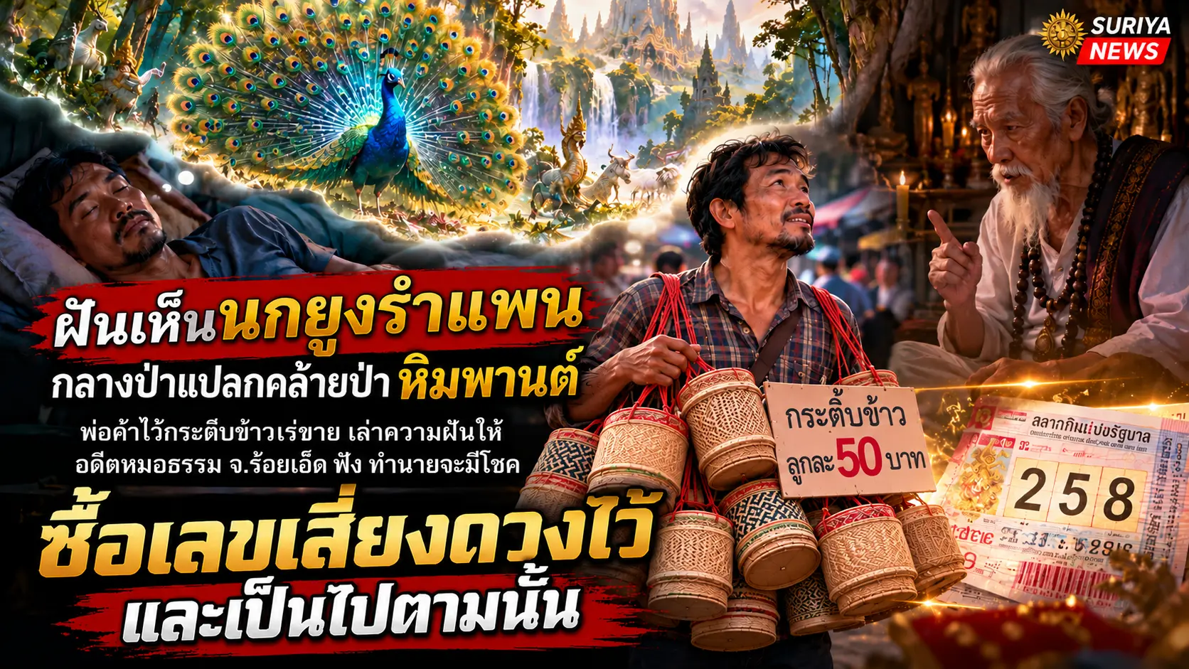 ได้โชคฝันเห็นนกยูง